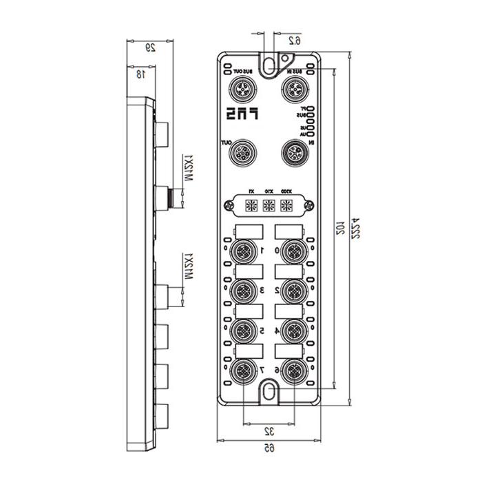 Profibus-DP协议、M12接口、16DI、PNP、远程模块、003C11